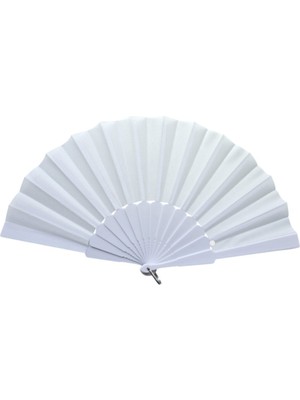 Azrlya Plastik Düz Kumaş Yelpaze 12 Li Beyaz