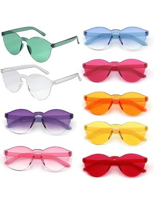 Azrlya Oval Şekilli Çerçevesiz Parti Gözlüğü 6 Renk 6 Adet