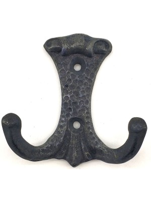 Azrlya Antika Tarz Dekoratif Pirinç Anıt Çiftli Vestiyer Askı - 85X72 Mm, Oksit