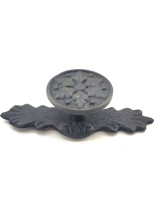 Azrlya Antika Tarz Dekoratif Pirinç Çiçek Düğme - 27X70 Mm, Oksit