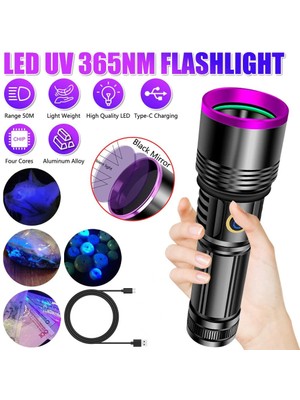 Azrlya F.b.ı F-365 Uv 20W Şarjlı 26650 Pilli Profesyonel El Feneri