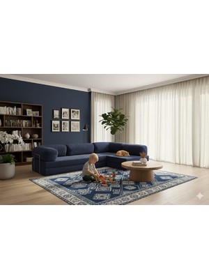 Herev 300X200 Köşekoltuk Takımı Lacivert