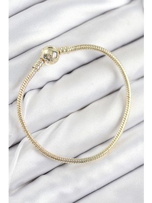 Azrlya Pirinç Charm Topcuk Model Gold Renk Kadın Bileklik - TJ-BB7807