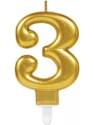 Azrlya 3 Rakam Mum Gold Renk