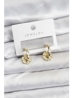 Azrlya Pirinç Gold Renk Kadın Göçmen Küpe - TJ-BKP11597