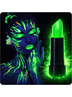 Azrlya Uv Neon Yeşil Ruj – Karanlıkta Parlayan Makyaj Boyası