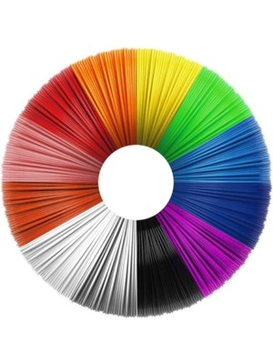 Azrlya 3D Kalem Yazıcı Için Filament 10 Renk Toplam 20 Metre