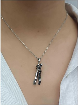 1.sınıf Çelik Kararma Yapmaz Sevgililer Günü Çift Kolyesi