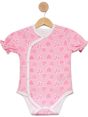 %100 Pamuk Kruvaze Yaka Çıtçıtlı Bebek Body
