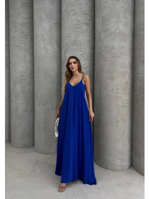 Virtustore Aerobin Uzun Elbise Saks Mavisi Pt