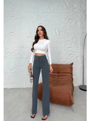 Virtustore Düğmeli Zzo Pantolon Füme P170091