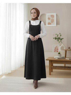 Modamorfo Yarım Fermuarlı Gabardin Jile  -Siyah