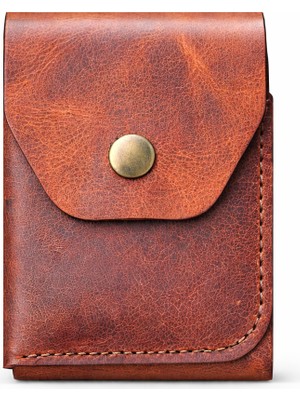 Bakani Leather El Yapımı Hakiki Deri Erkek Cüzdan – Çıtçıtlı Minimal Tasarım Kartlık Para Bölmeli