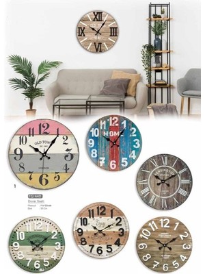 Duvar Saati, Ahşap, 50 Cm, Tg 440