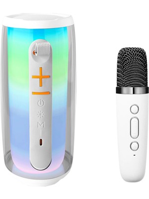 Epilons Pluse 6 Mikrofonlu Rgb Kablosuz Hoparlör - Beyaz