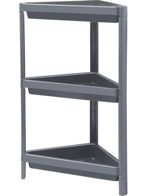 Yapımaks Raf Ünitesi, Plastik, Üçgen, 3 Katlı, Çok Amaçlı, 71X33X33 Cm, Acero 20397