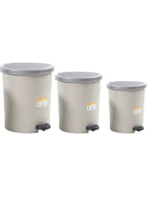 Sönmez Çöp Kovası, Pedallı, Iç Kovasız, Küçük, 27X22 Cm, Gri (1 Adet)