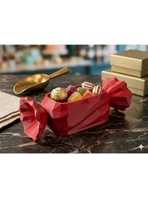 TriVox3D Dekoratif Bayram Şekerlik Kase Şeker Şeklinde Şekerlik