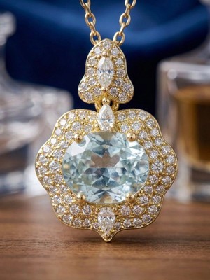 Meneva Aksesuar Baget Kesim Zirkon Taşlı Altın Gold Renk Çelik Kolye