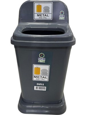 Yapımaks Metal Atık Geri Dönüşüm Çöp Kovası, 50 L, 39X31.5X95 cm