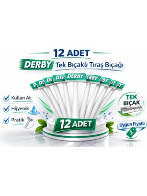Tuba Toptaş Derby Tek Bıçaklı Tıraş Bıçağı Avantajlı Paket Seçenekleri 12 Adet