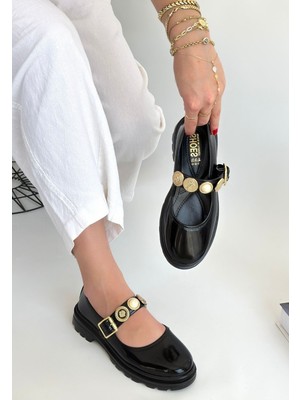 Çamaşır Kenti Okira Siyah Rugan Oxford Ayakkabı