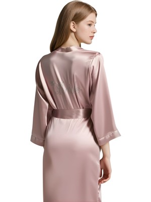 Marsilyan  Vizon Saten Bride Sabahlık Zarif Kadın Ev Giyim