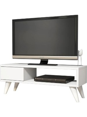 Tv Ünite Sehpa, Mdf, Beyaz, 90 cm