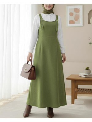 Modamorfo Yarım Fermuarlı Gabardin Jile  -Haki