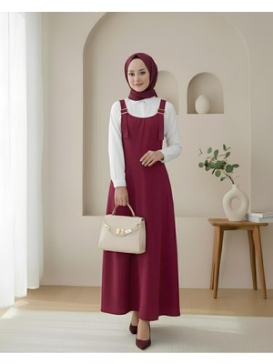 Moda Morfo Yarım Fermuarlı Gabardin Jile  -Bordo