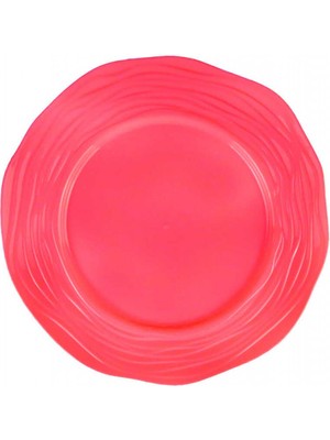 Hayaller Dükkanı Tabak Kristal Mika 26 cm Kırmızı 6'lı