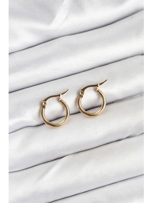 Epilons Çelik Gold Renk 12 mm Halka Kadın Küpe