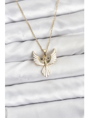 Epilons Çelik Zincir Gold Renk Anka Kuşu Model Kadın Kolye