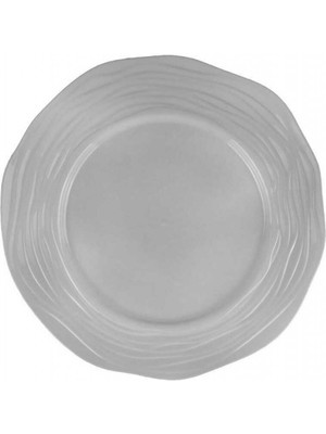 Hayaller Dükkanı Tabak Kristal Mika 26 cm Gümüş 6'lı