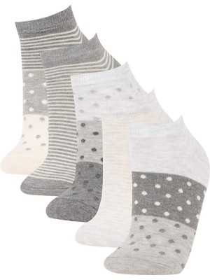 DeFacto Kadın Desenli 5'li Patik Çorap R8302AZNS