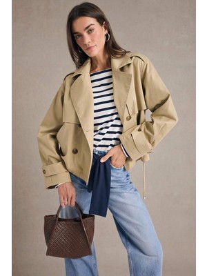 DeFacto Relax Fıt Ceket Yaka TRENÇKOT F8533AX26SP