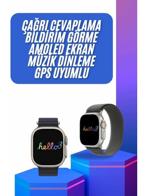 Yeni Nesil 3 Kordonlu Kol Saati 49 mm Amoled Ekran Akıllı Saat