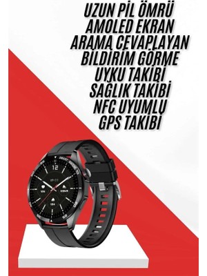 Akıllı Saat Ios ve Android Tüm Telefonlara Uyumlu Çok Fonksiyonlu Amoled Ekran