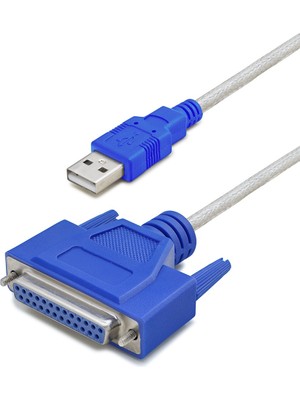 İntora USB To Paralel (Lpt) Yazıcı Dönüştürücü Kablosu 1.3 M - Silver HDX7531