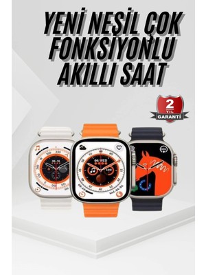 2025 Model Akıllı Saat Kordon Hediyeli Çağrı Cevaplama Uzun Pil Süreli Android Ios Uyumlu