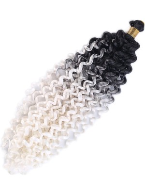 TeknoKapsül Afro Dalgası / Siyah Beyaz Ombreli