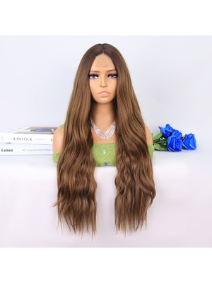 TeknoKapsül Koyu Kumral Açık Kumral Ombreli Tül Peruk