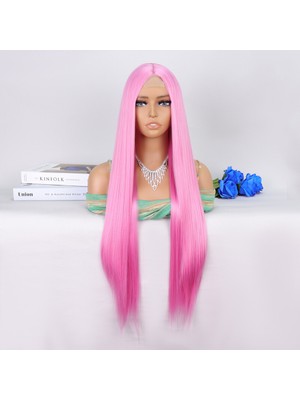 TeknoKapsül Pembe Ekstra Uzun Tül Peruk