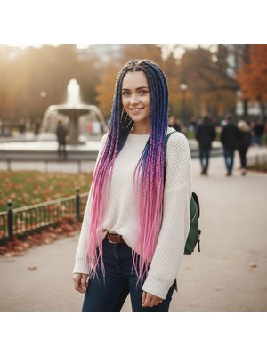 TeknoKapsül Afrika Örgüsü ve Rasta Için Sen Ombreli / / Lila / Pembe