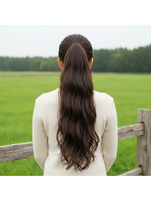 TeknoKapsül Tokalı Dalgalı At Kuyruğu / Kahve Karamel