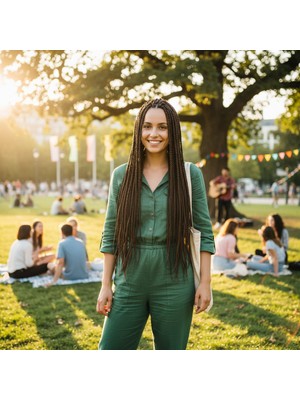 TeknoKapsül Afrika Örgüsü ve Rasta Için Sen / Kahverengi