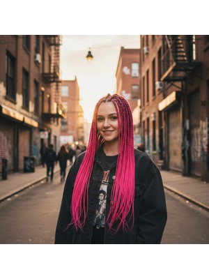 TeknoKapsül Afrika Örgüsü ve Rasta Için Sen / Neon Pembe