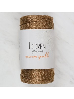TeknoKapsül Macrame Sparkle Simli Kahverengi El Örgü Ipi