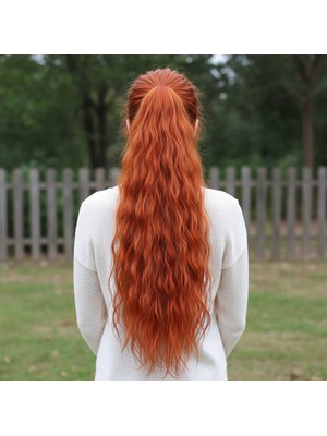 TeknoKapsül Tokalı Kabarık Dalgalı At Kuyruğu / Bakır