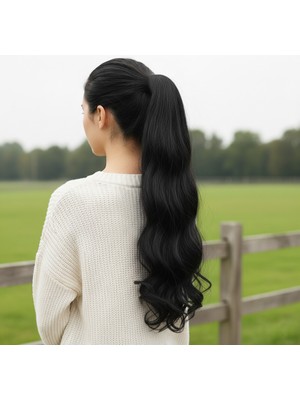 TeknoKapsül Tokalı Dalgalı At Kuyruğu / Siyah